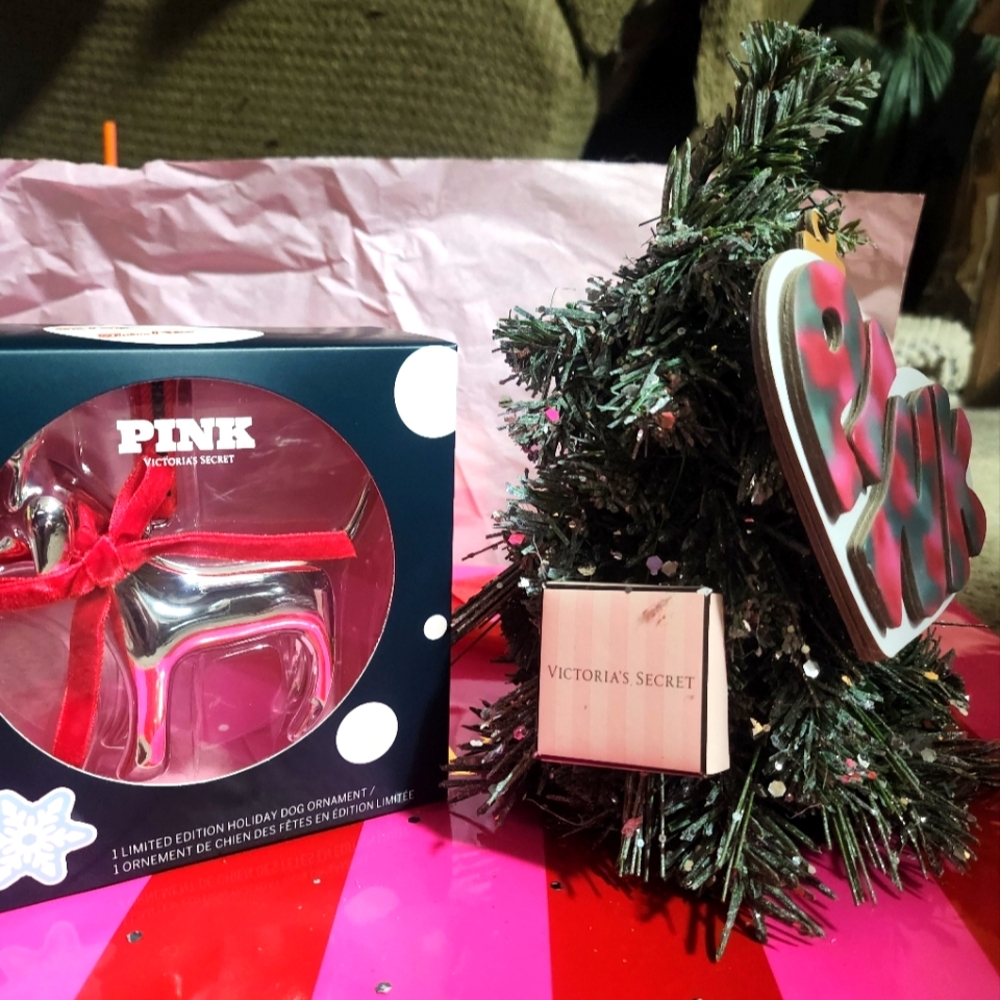 Victorias Secret glitter flocked top Christmas trree bundle